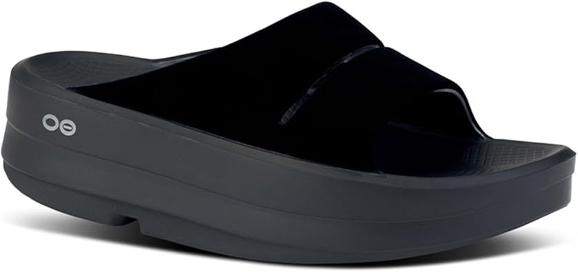 Woofos OOmega OOahh Limited Women's Slide Sandals, Posh Black
