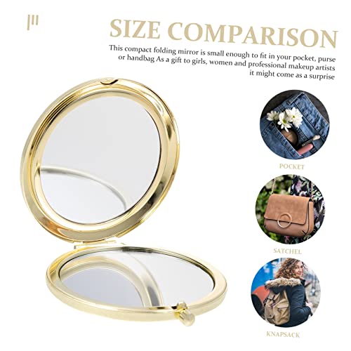 Espejo doble plegable de maquillaje portátil para viaje miniatura 4