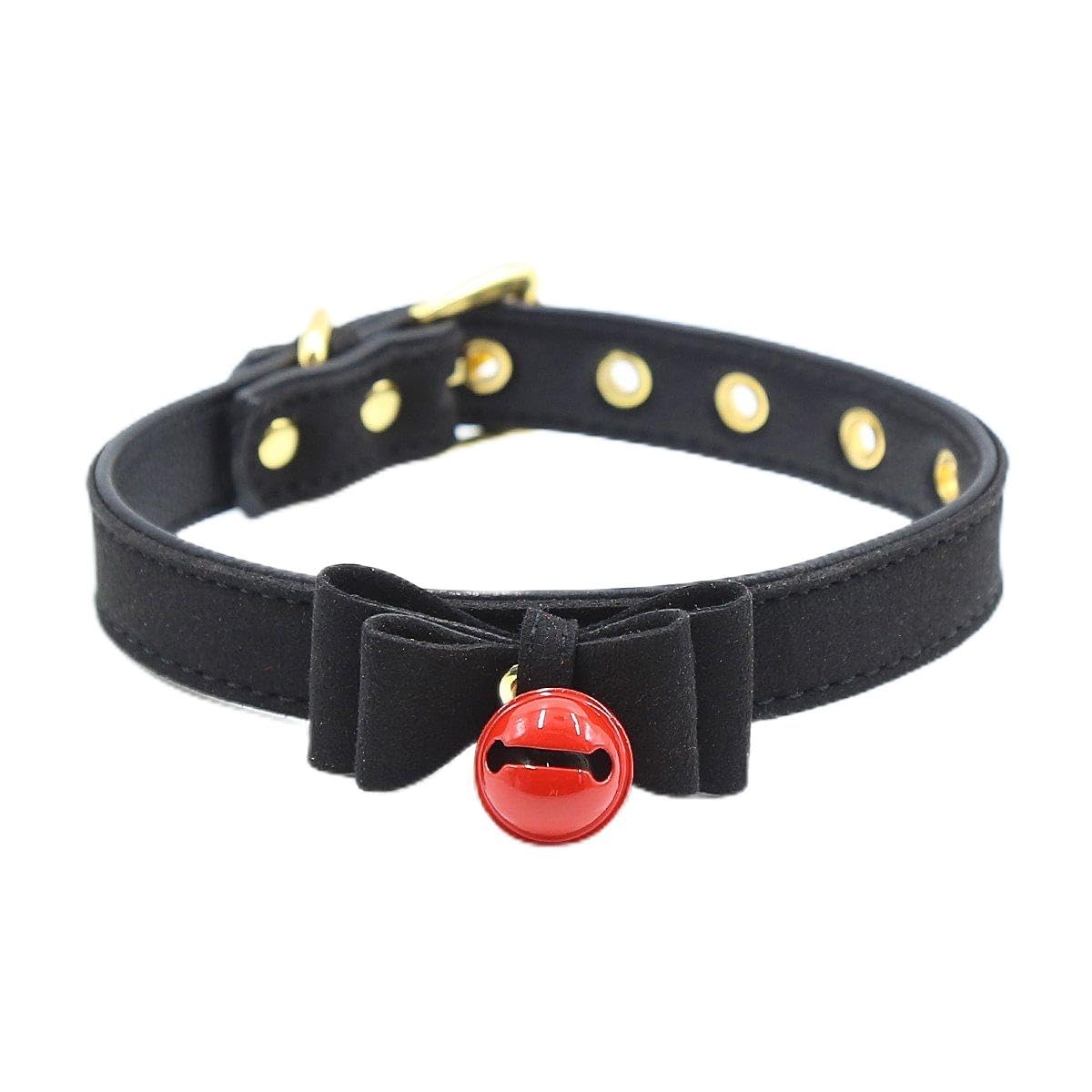 Hot Dream Women's Black Lover Bell Choker Collar Necklace Lolita Bow Collar Cat Kitty Velvet Necklace (Black)