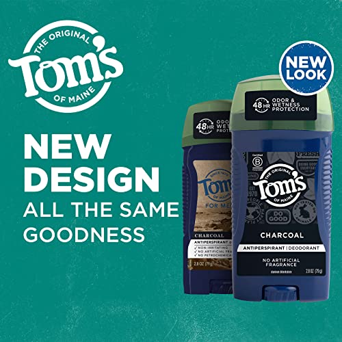 Tom's Of Maine Natural Charcoal Antiperspirant Deodorant For Men, 2.8 Oz. 3-Pack (Packaging May Vary) #TOP1