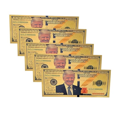 5 banconote Trump in oro 2024, 100 presidente Donald Trump autentiche placcato oro 24 kt