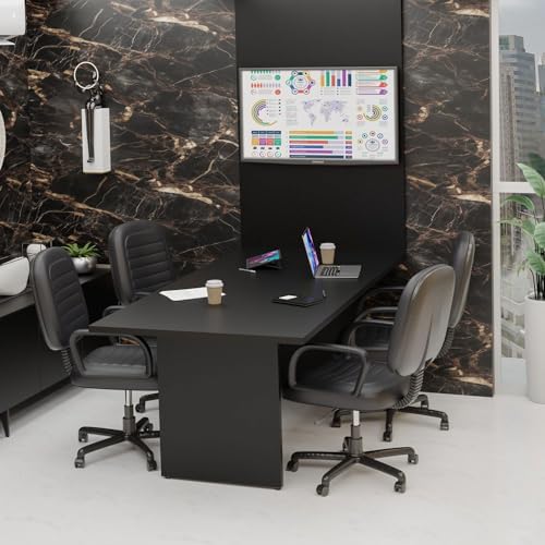 Mesa Para Escritório Com Painel 2mx1m Tampo 40mm (Preto)
