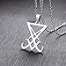 VNOX Sigil of Lucifer Seal of Satan Symbol Black Stainless Steel Talisman Pendant Necklace for Men Women,Silver