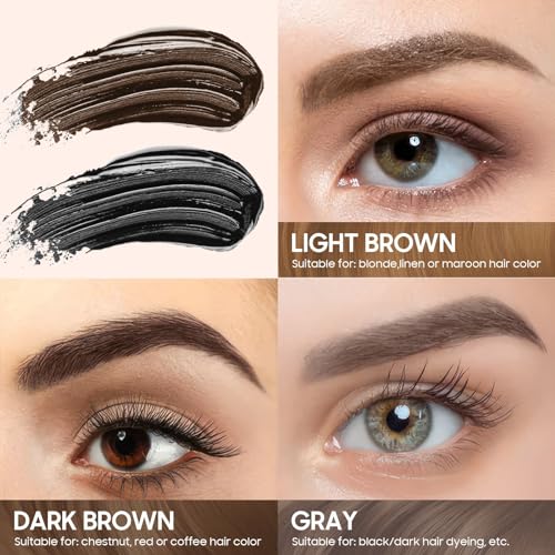 Peel Off Eyebrow Gel Tint - Eye Brow Tinting Kit Easy to Makeup A Natural Eyebrow Looking, Brow Gel for women Long-Lasting & Waterproof (Light Brown) — view 4