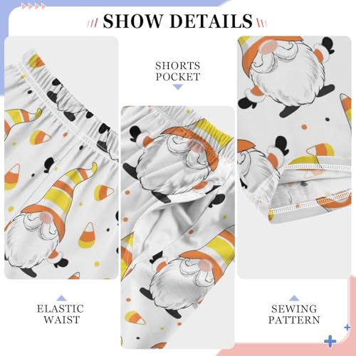 Halloween Gnome Boys Long Pants Soft Trousers Elastic Waist Kids Lounge Bottoms with Pockets S-XL4