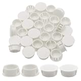 Zorfeter 30 Pcs White Hole Plugs 19mm (3/4 inch) Flush Type Panel Plastic Plugs, Furniture Fencing Post Pipe Insert End Caps