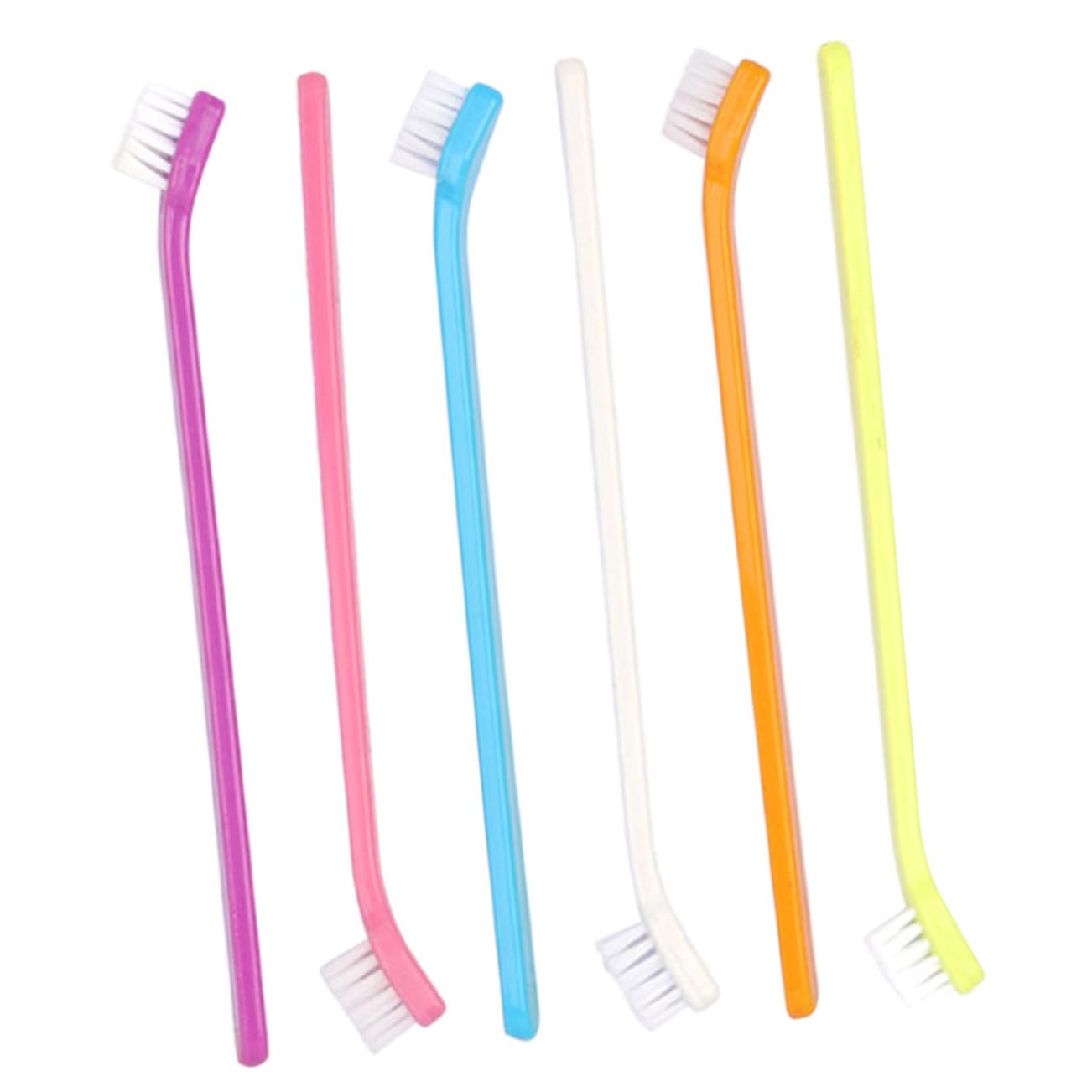 CIYODO Pet Brush Set by 6pcs Dog Cat Toothbrushes Single-Head Portable for Home Office Travel