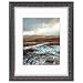 Golden State Art, 11x14 Photo Frame, Black Silver Burgundy with Ornate Molding, Ivory Mat for 8x10 Pictures and Real Glass
