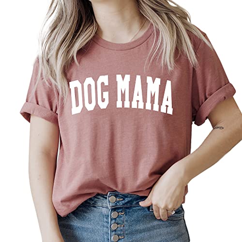 Dog Mom Shirts For Women Funny Dog Paw Print Graphic T Shirt Casual Letter Short Sleeve Mama Tee Tops #TOP4