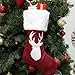 LYLYFAN Christmas Stocking 18'' Big Xmas Stockings Set of 2 Christmas Reindeer Xmas Cuff Stockings for Christmas Decoration