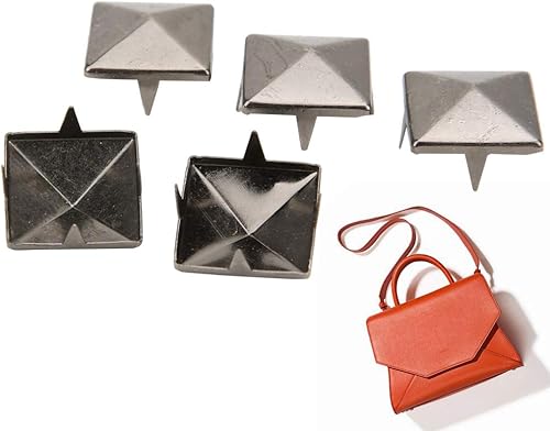 Miniatura 8 de Zerodis 100 remaches cuadrados piramidales punk, 4 garras de metal, tachuelas de metal piramidales, artesanía, pinchos punk, accesorios para