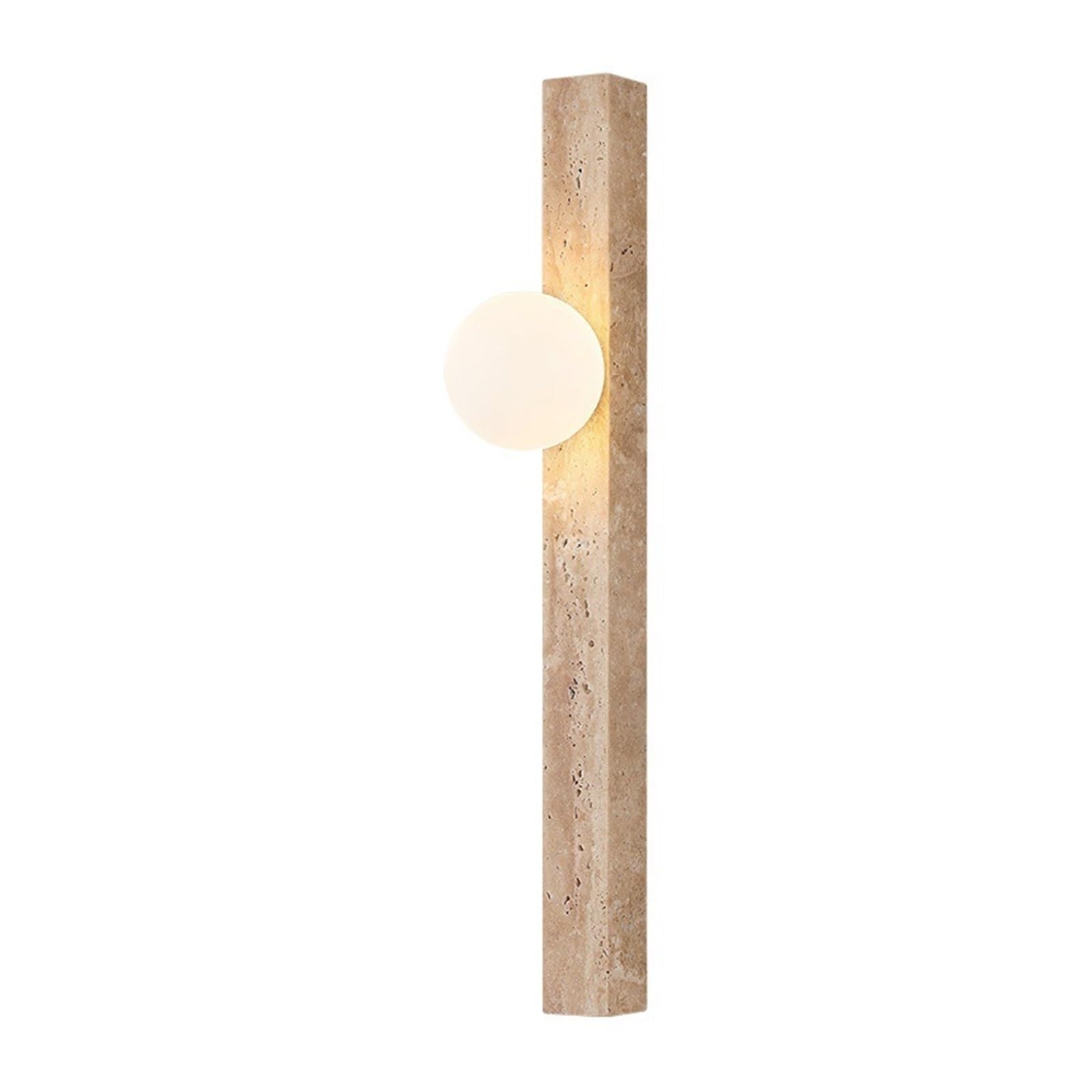 SILVASILNEX Yellow Travertine Minimalist Long wall lamp Staircase Bedroom Bedside Wabi-sabi Cream Style Living Room Atmosphere Aisle wall lamp(TypeA60CM,WarmLight3000K)