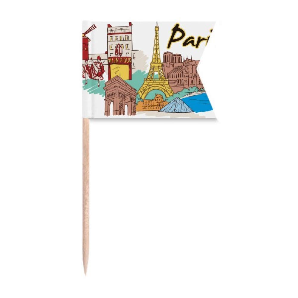 Cure-dents drapeau France Tour Eiffel, marquage chic pour plateau de fromage