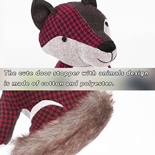 Cerayou Cute Animals Decorative Door Stoppers, Soft Durable Fabric Weighted Interior Wall Protector For Home & Office, Anti Collision Heavy Duty Compact Floor Decor Book Stopper, Fox #TOP2