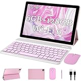 NOVOJOY Tablet 2 em 1 com teclado, tablet Android, tablets de 10 polegadas, inclui capa para mouse Stylus 5G-WiFi WiFi-6 128GB ROM + 6GB RAM 10 polegadas IPS 2MP + 8MP câmera dupla 6000mAh bateria