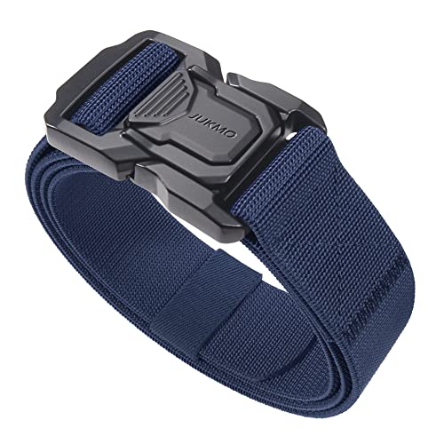 JUKMO Ceinture tactique pour homme, ceinture de travail militaire en nylon de 3,8 cm avec boucle à dégagement rapide et robuste, bleu, Medium-for Waist 36"-42" (Length 49")