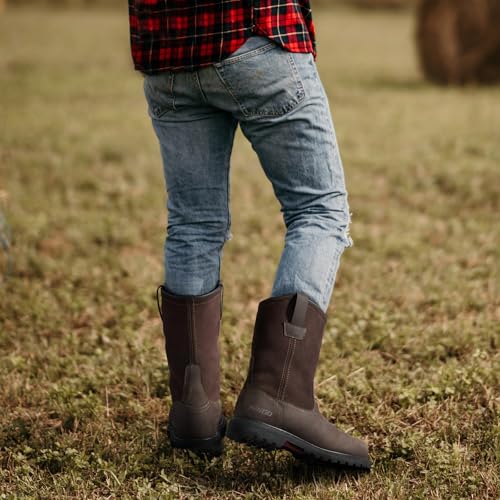 Image of HISEA NINGO Steel Toe Work Boots for Men, Waterproof Wellington Boots