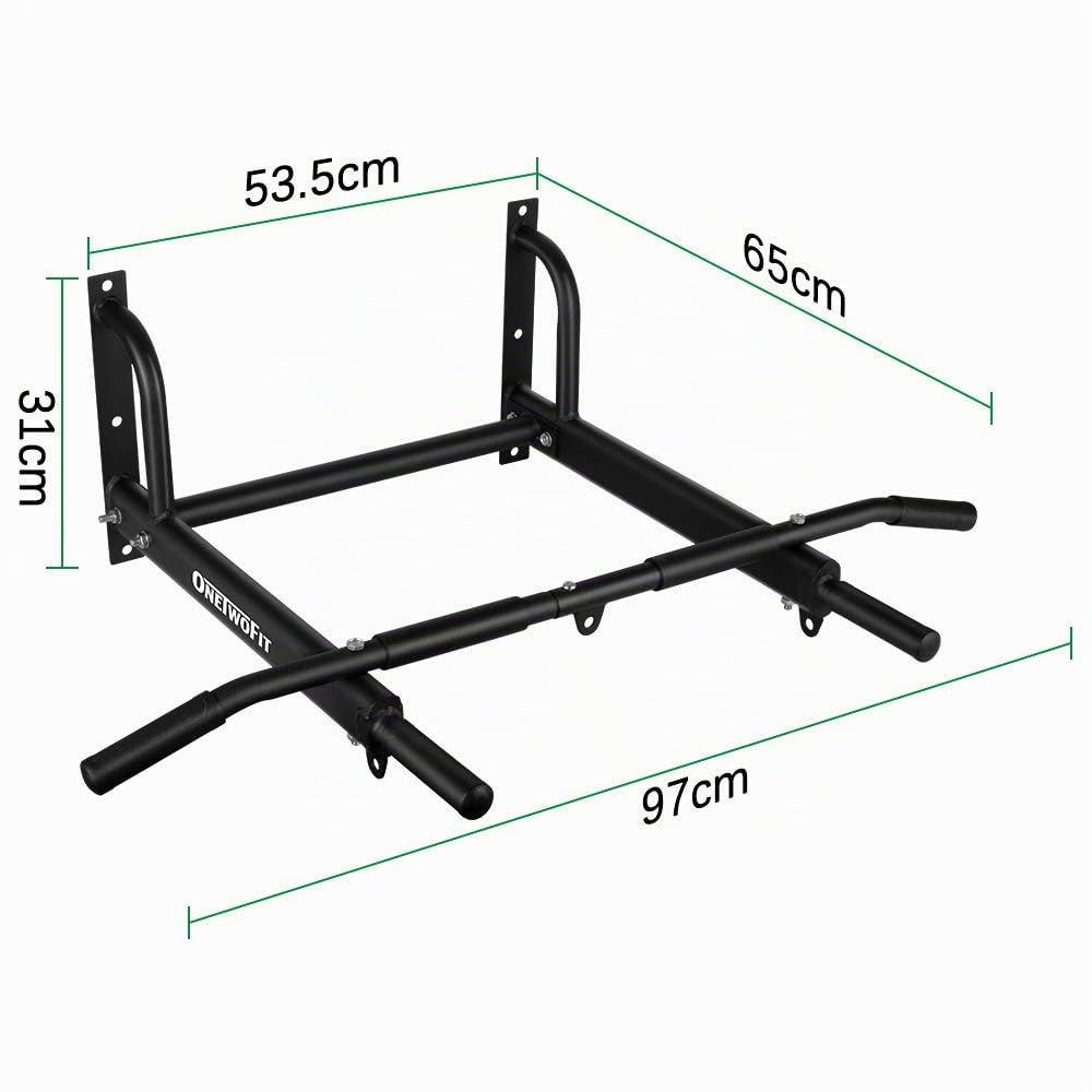 ONETWOFIT Barra Dominadas Pared, con Un Diseño Más Estable, Barra de Dominadas con 6 Orificios, Pull-Up Bar para Casa, para Uso en Interiores y Exteriores, Fitness en Casa Peso Máximo: 200 KG