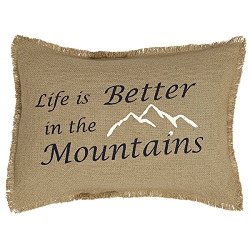 Burlap Natural Pillow Sham Life Is Better In The Mountains 14x18