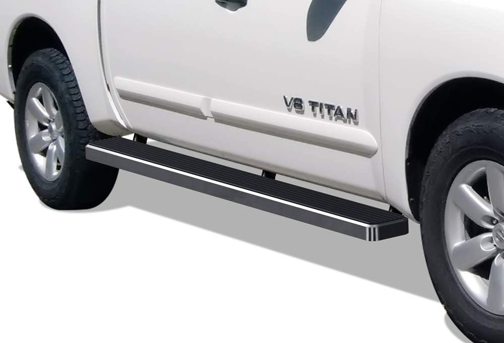 APS Wheel to Wheel Running Boards 6 inches Compatible with Nissan Titan 2004-2024 Crew Cab 5.6ft Bed (Excludes 2016 Models) & Titan XD 16-24 (Nerf Bars Side Steps Side Bars)