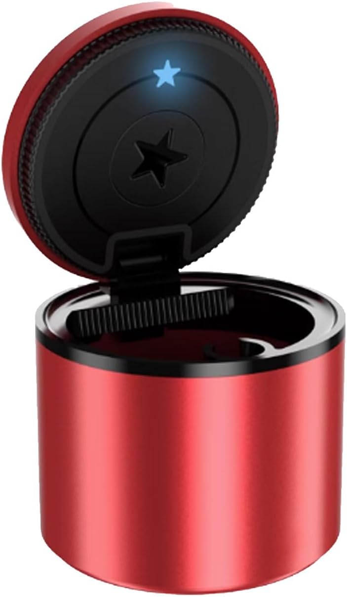 Car Ashtray with Lid for KIA Picanto Rio Ceed Stonic Soul Telluride Seltos XCeed,Windproof Extinguished Butt Bucket Ash Tray,Detachable Smokeless for Car Cup Holder,B-No Outlet air Bracket