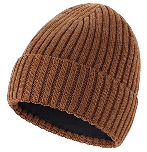 Image of Connectyle Fleece Lined Cuffed Beanie Hat for Men Women Knitted Winter Wool Beanies Skull Cap Warm Watch Hat