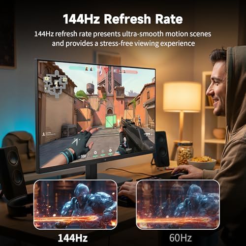 KTC 27 Inch QHD Computer Monitor, 2K 144Hz 1440P Gaming Monitor, Eye Care PC Monitor for Office Gamers, HDMI/DP, FreeSync & G-Sync, HDR10, VESA, Tilt Adjustable, H27T27S — view 2