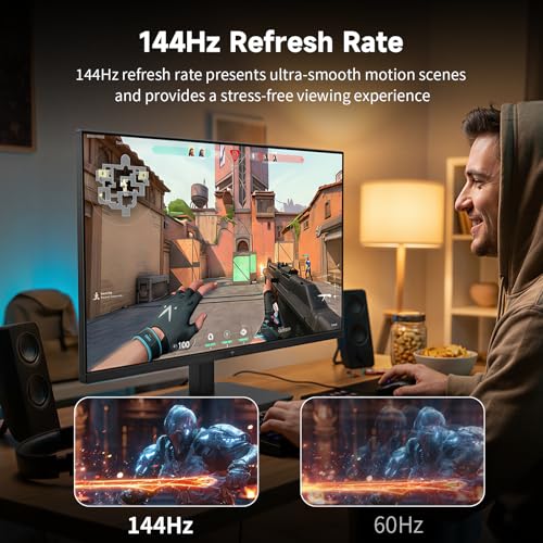 KTC 27 Inch QHD Computer Monitor, 2K 144Hz 1440P Gaming Monitor, Eye Care PC Monitor for Office Gamers, HDMI/DP, FreeSync & G-Sync, HDR10, VESA, Tilt Adjustable, H27T27S - Image 3