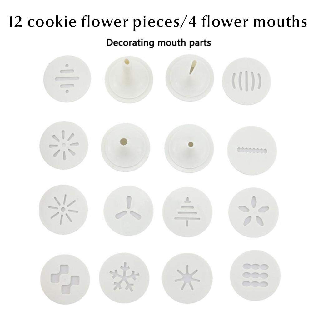Prensa de galletas, kit eléctrico para hacer tartas, herramienta de decoración de galletas con 12 discos y 4 puntas de glaseado