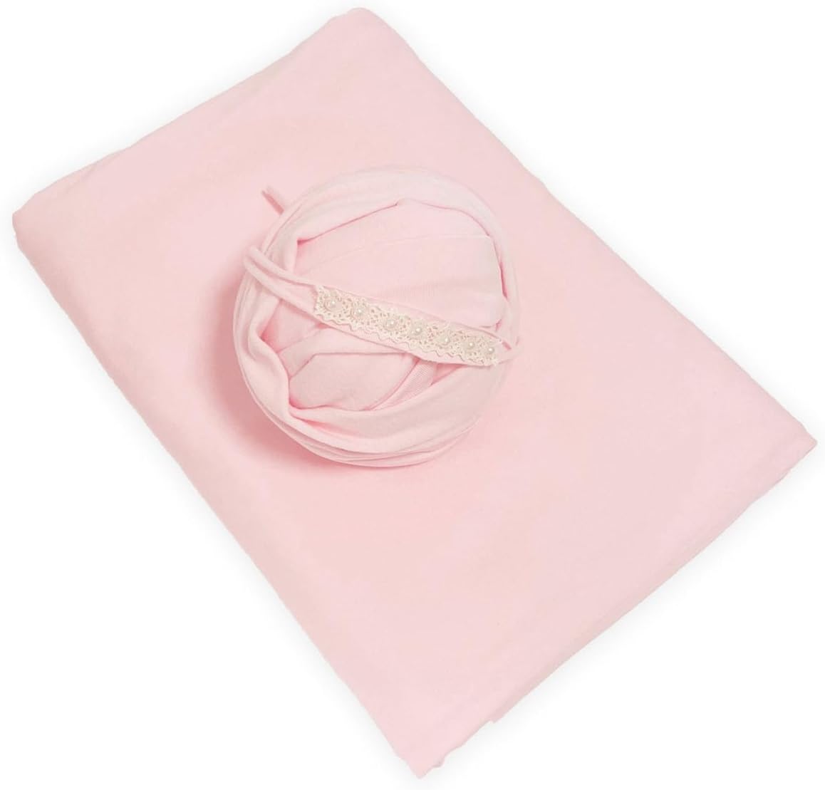 Newborn Photography Wraps Baby Photo Posing Props Stretch Fabric for Infant Photoshoot (Light Pink, Backdrop with Wrap)