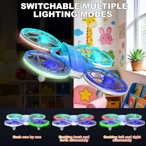 Drone for Kids and Beginners, Quadcopter Indoor Small with 2 Modular Batteries, 360° Flips, 3 Speeds, Auto Hover, LED Lights, Great Valentine‘s Day, Birthday Gift Toy for Boys and Girls — view 6
