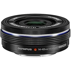 Objetivo Olympus 14 42 Objetivo Olympus M.Zuiko Digital 14-42 mm F3.5-5.6 EZ, Zoom estándar, Adecuado para Todas Las cámaras MFT (Modelos Olympus OM-D & Pen, Serie G de Panasonic), Negro
