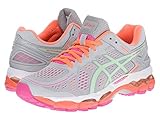 ASICS Women's Gel Kayano 22 Running Shoe, Silver Grey/Pistachio/Fiery Coral, 7 M US