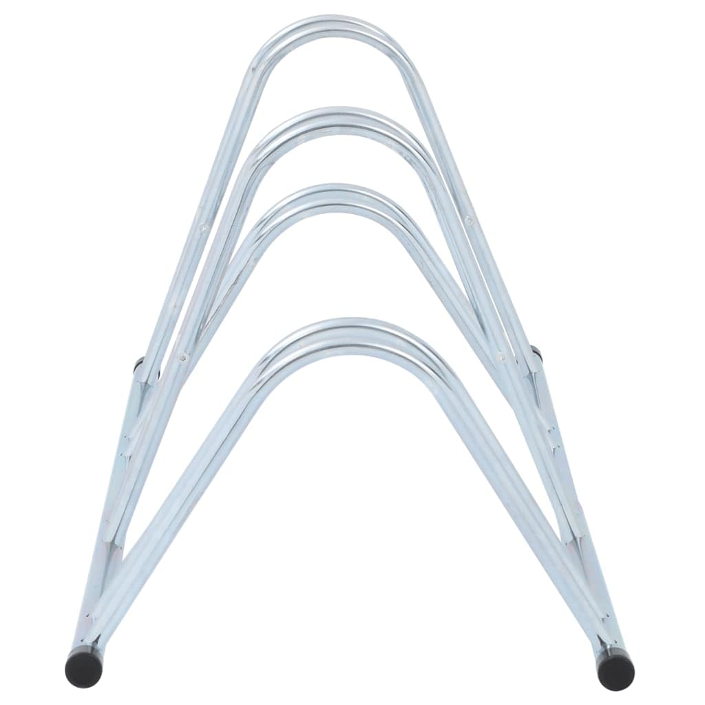 vidaXL Soporte para 4 bicicletas suelo independiente acero galvanizado