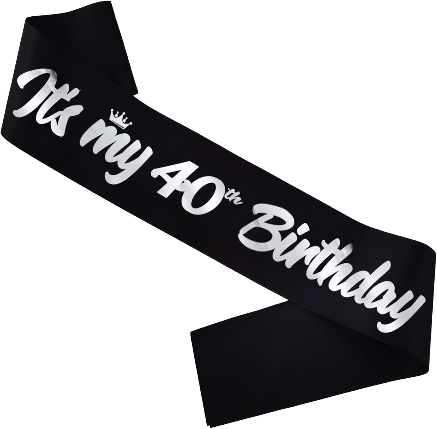 ‘It's My 40th Birthday' Sash Hot Pink with Foil Black Letters-1 Count-Female-Fits All Women,Perfect for Women's 40th Birthday ,Party Favors Supplies