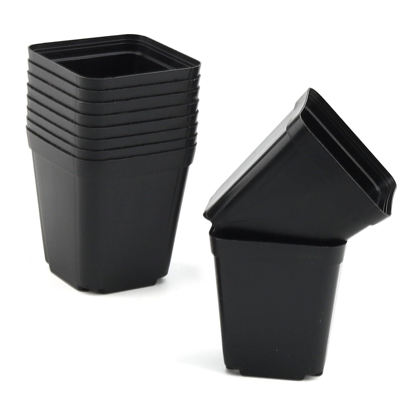 GROWMANIA Confezione da 5 vasi quadrati neri da 25 l, 5 vasi