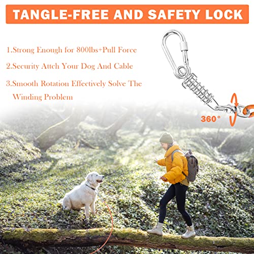 Vivboo Dog Tie Out Cable 10Ft/15Ft/20Ft/30Ft Dog Leash For Training With Swivel Hook Green/Blue/Purple Reflective Dog Chains For Outside For Small To Medium Dogs Up To 100Lbs Dog #TOP2