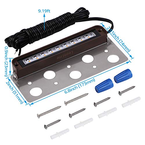 Leonlite 8-Pack Premium Series 7 Inch 4.5W Led Hardscape Lighting Swivel, Retaining Wall Light, Low Voltage Landscape Lights, 12V Outdoor Step Lights, Hardscape Paver Light, 2700K Soft White, Etl #TOP5