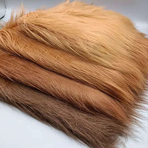 Pceewtyt Tissu pelucheux en fausse fourrure à poils longs - Tissu en peluche pour décoration de costume, couture, travaux manuels, photos (taille : 1,7 x 0,5 m, couleur : marron 4) Cover