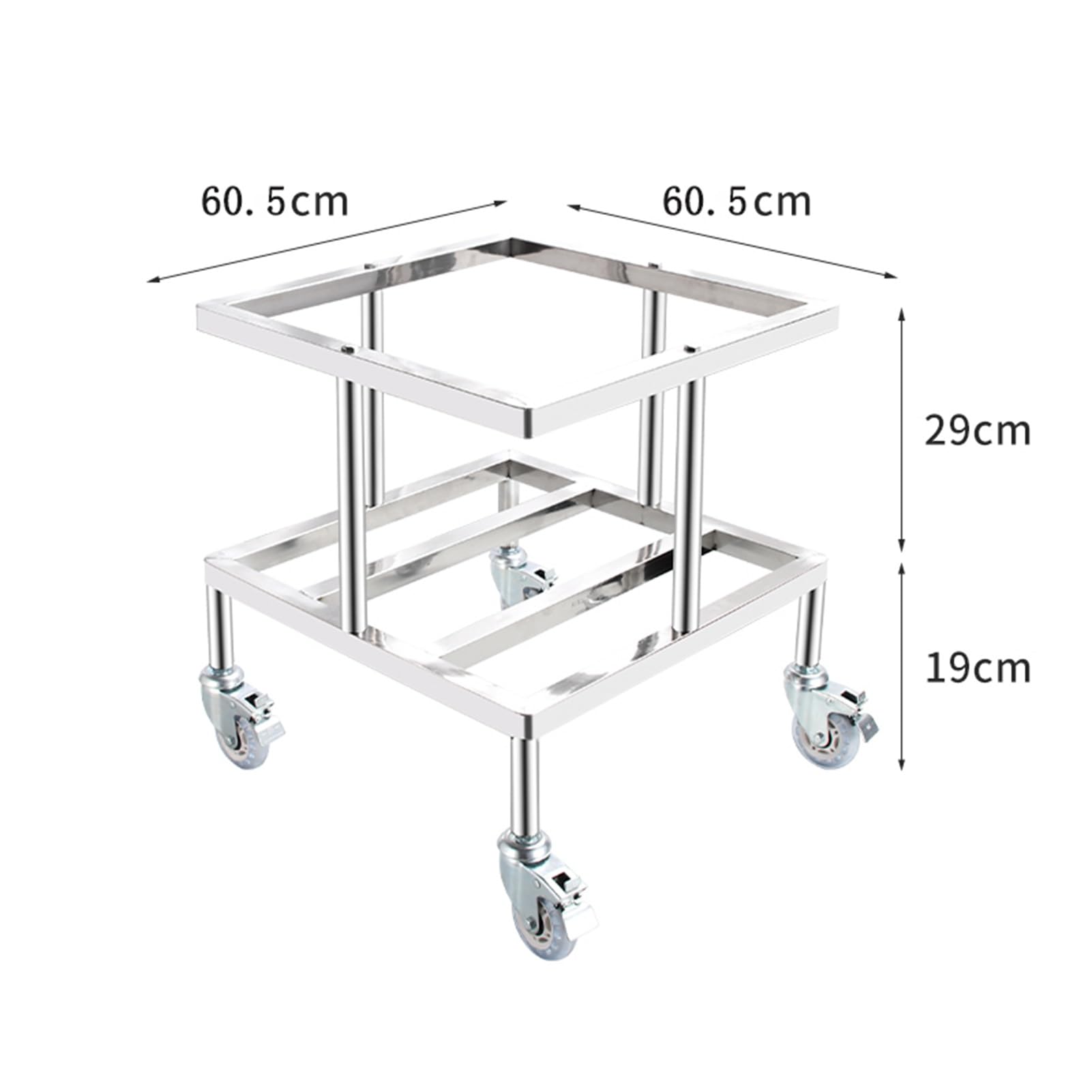 Carrello portavivande in acciaio inox resistente, con isolamento termico, per riporre e trasportare facilmente barili e secchi per latte (60,5 x 60,5 x 48 cm)