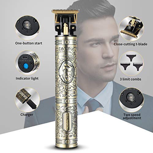 Hair Clippers for Men Professional Electric Outliner Clippers Barber Accessories Grooming Rechargeable Cordless Hair Trimmer Equipped with Close Cutting T-Blade