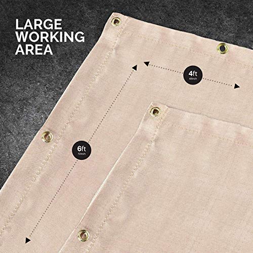 Neiko 10908A 4X6 Welding Blanket, Heavy Duty Fiberglass Fire Blankets For Welding, Fire Retardant Blanket Made Of Fireproof Fabric, Fiberglass Material #TOP4