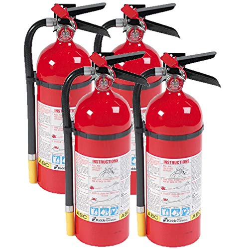 Kidde 466112 ABC Pro Multi-Purpose Dry Chemical Fire Extinguisher, UL Rated 3-A, 40-B:C, Easy to Read Gauge, Easy to Pull Safety Pin / 4-Fire Extinguishers