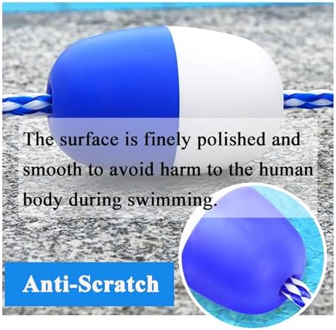 Swimming Pool Safety Rope Float Kit Professional Competition Divider LineFloating Pool Lane Divider, Durable Nylon Rope with Buoy Balls for Safe and Clear Swimming Lane Marking in Inground P