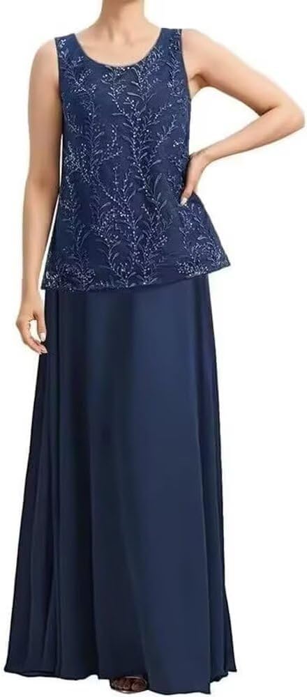 3/4 Sleeves Mother of The Bride Dress for Women Laces Appliques Chiffon Mother of The Groom Dress with Jackets - Image 5