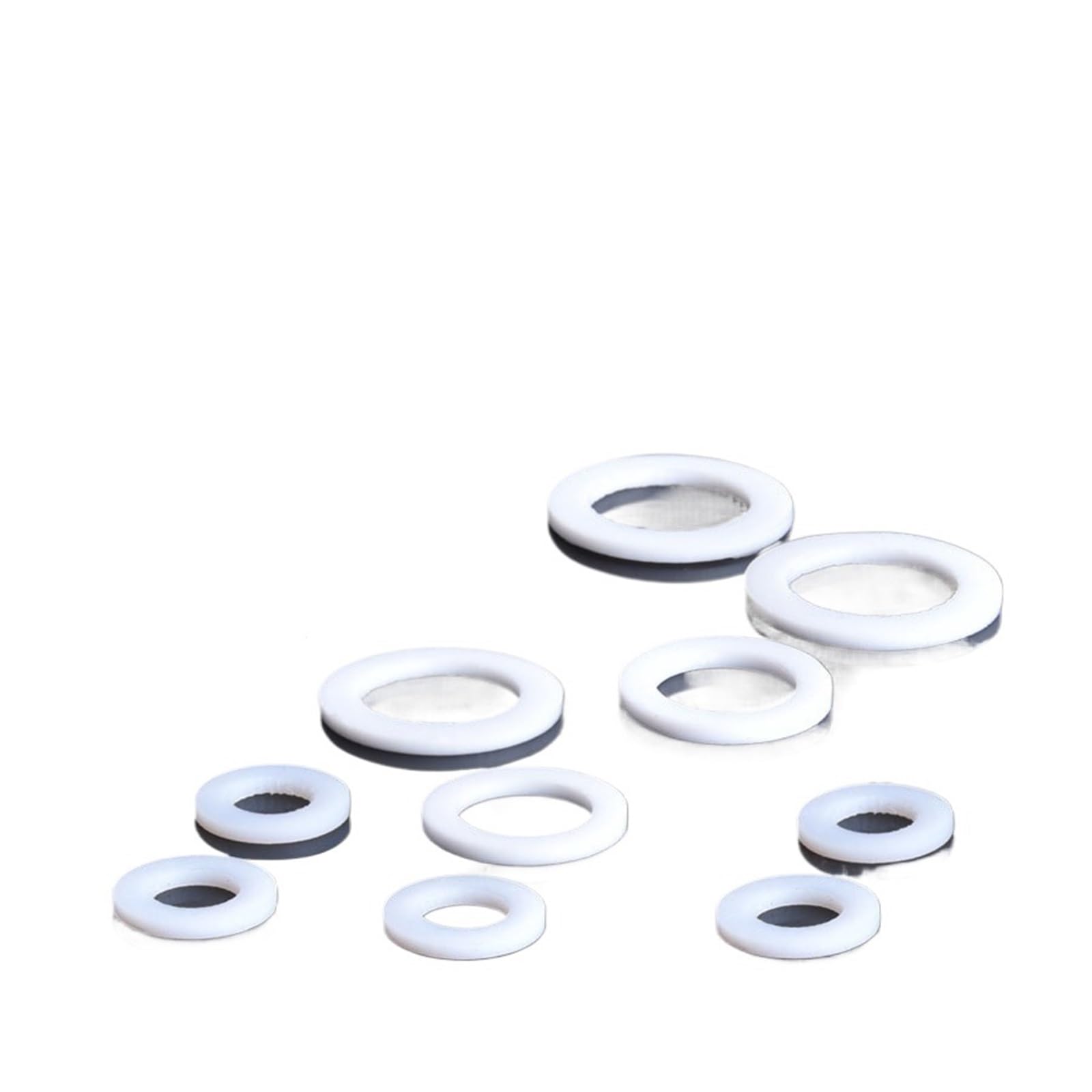 100 piezas blancas de 1/2" 3/4" 1" de goma de silicona PTFE, almohadilla plana for de ducha, junta de manguera, fuelle, arandela(DN15 PTFE gasket)