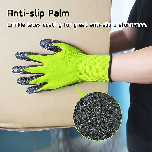 Image of Multipurpose Nylon Anti Cut PU Nitrile Coating Work Safety Gloves Black-Green Pair 1