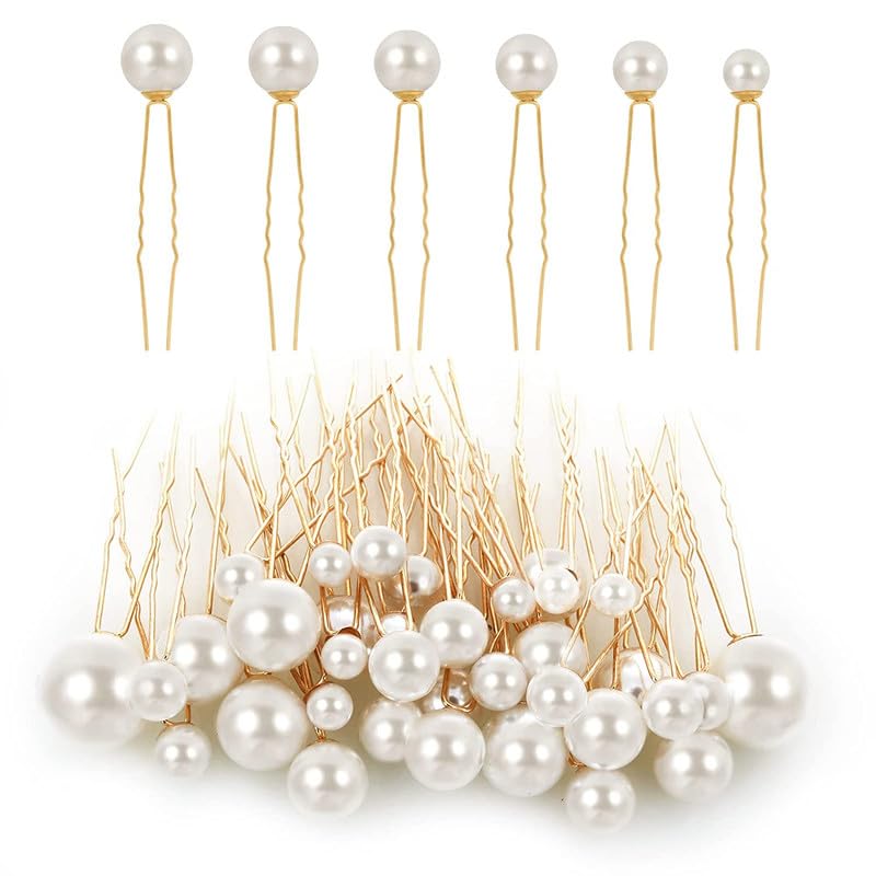 AsflyWhite Pearl Juda Hair Pins & Clips Elegant Hair Accessories for Bun Braid and Bridal Styles Juda Pin/Bun Stick, Hair Accessories for Girl & Women HH-1013