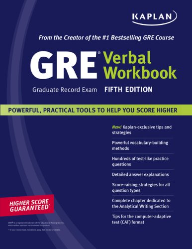 Kaplan GRE Exam Verbal Workbook, Fifth Edition: Kaplan: 9781427795038 ...