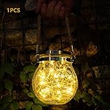 weihnachtsdekoration garten Wasserdichtes Glas: Eine Gummidichtung kneift am Deckel, um sicherzustellen, dass das Wasser nicht in das Glas gelangt und die Batterie schützt. Das Solar-Ladebrett ist auch wasserdicht, ideal für die Dekoration im Freien.